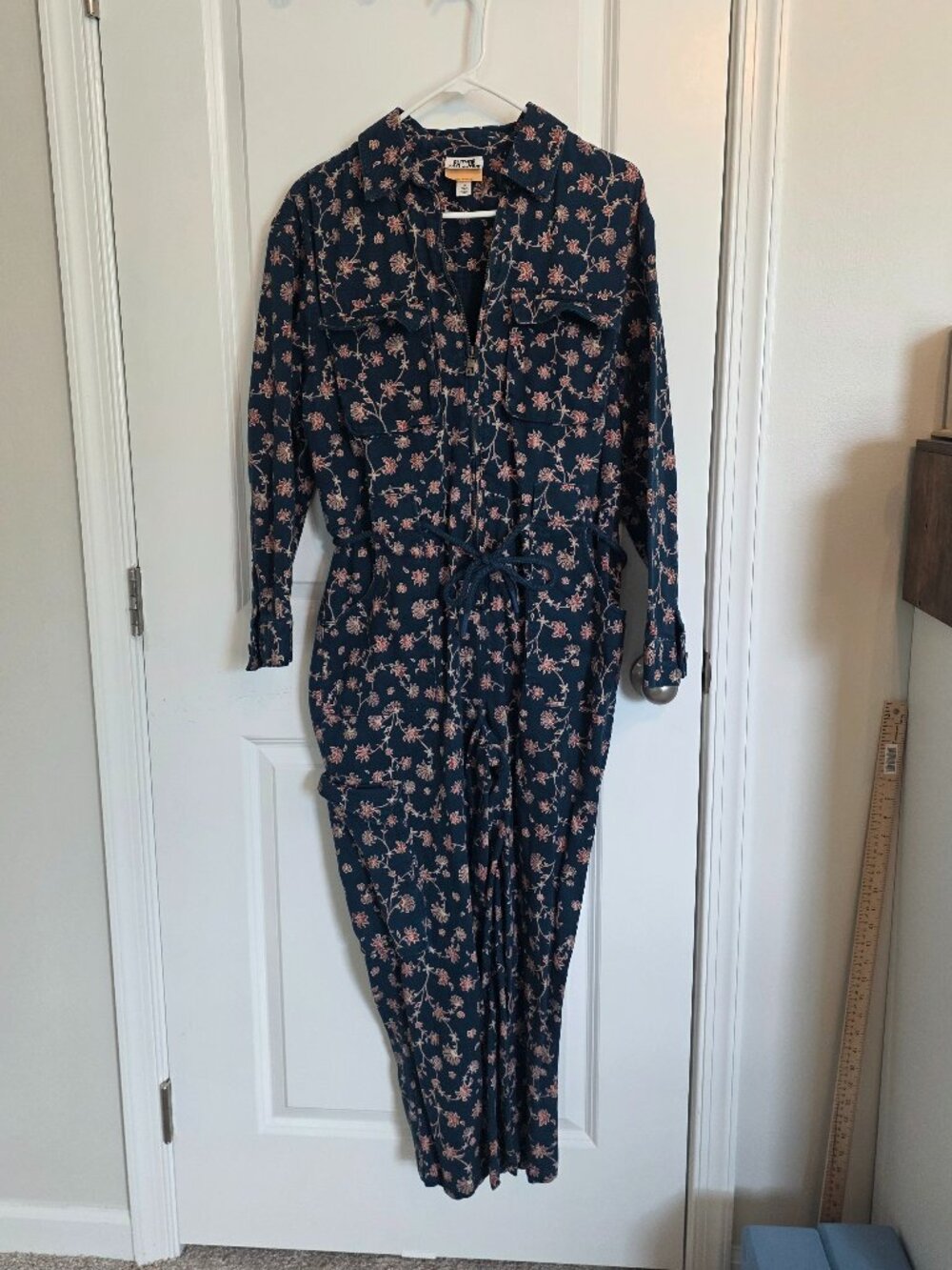 Future Collective Navy with Red Floral Jumpsuit - Size 10